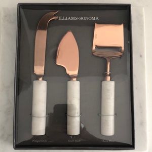 Williams-Sonoma White Marble &Copper Cheese Knives